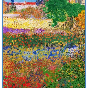 Digitale DOWNLOAD De bloementuin van Vincent van Gogh Orenco Originals getelde kruissteekkaart / patroon