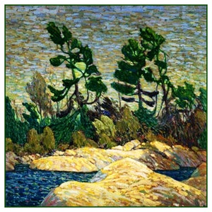 DIGITAL DOWNLOAD PDF Tom Thomson&#39;s Georgian Bay Ontario Canada Landscape Orenco Originals Counted Cross Stitch Pattern