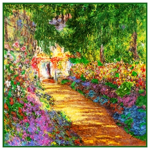 Digital DOWNLOAD Impressionist Claude Monet&#39;s The Garden In Flower Orenco Originals Counted Cross Stitch Chart / Pattern