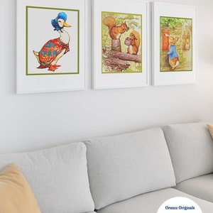 DIGITAL CHART Peter Rabbit in Garden With a Watering Can by Beatrix ...