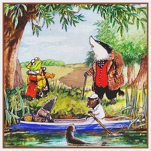 Digital DOWNLOAD Ratty Mole Badger Toad Characters Wind in Willows Counted Cross Stitch Chart / Pattern