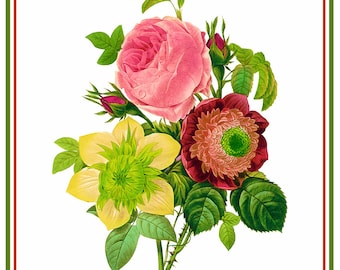 DIGITAL DOWNLOAD Pierre-Joseph Redouté  Spring Flower Bouquet Orenco Originals Counted Cross Stitch Chart