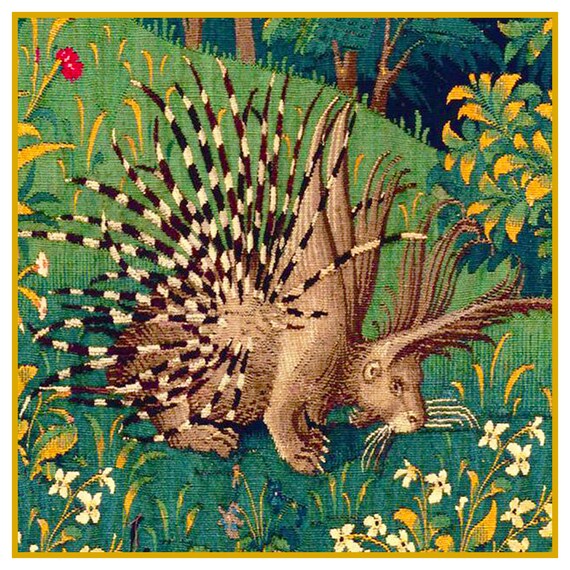 Crafts Medieval Animal Tree of Life detail Lady Unicorn ...