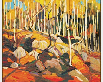 DIGITAL DOWNLOAD Tom Thomson's Birch Grove in Autumn Canada Landscape Orenco Originals Counted Cross Stitch Pattern