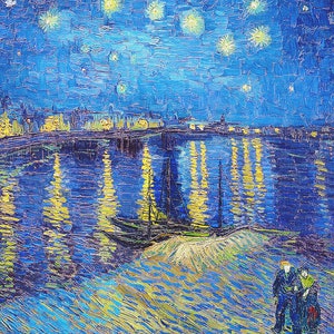 Digital DOWNLOAD Vincent Van Gogh Impressionist Starry Starry Night over the Rhone Orenco Originals Counted Cross Stitch Chart / Pattern