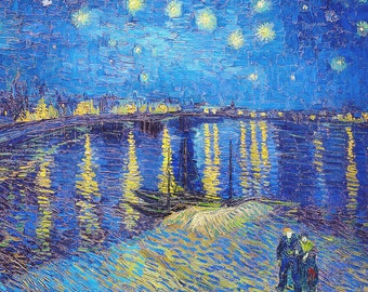 Digital DOWNLOAD Vincent Van Gogh Impressionist Starry Starry Night over the Rhone Orenco Originals Counted Cross Stitch Chart / Pattern