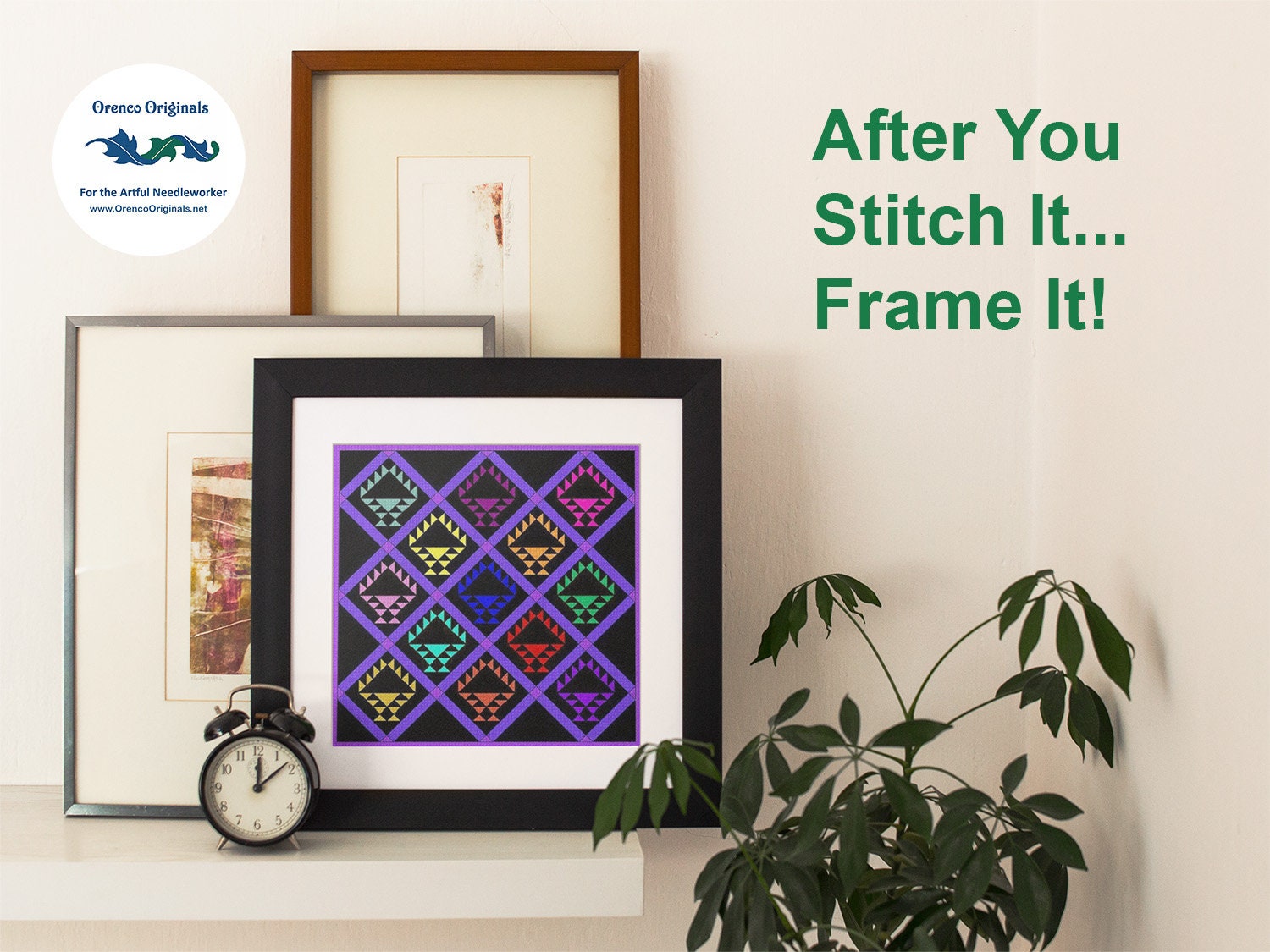 Amish Carpenters Wheel Cross Stitch Pattern - Counted Cross Stitch With Needle Included