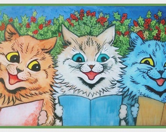 Digital DOWNLOAD Louis Wain's Christmas Caroling Kitty Cats Orenco Originals Counted Cross Stitch Chart / Pattern PDF