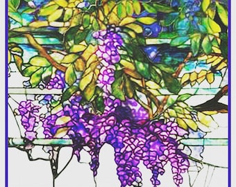 Digital DOWNLOAD Louis Comfort Tiffany's Wisteria detail Orenco Originals Counted Cross Stitch Chart / Pattern