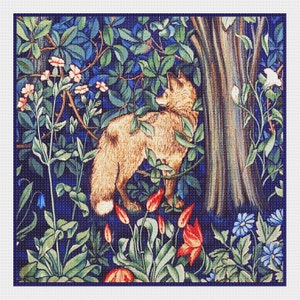 TÉLÉCHARGEMENT NUMÉRIQUE Grille/motif point de croix compté Originals orenco de renard forestier de William Morris