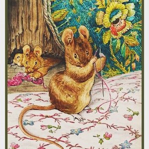 GRÁFICO DIGITAL El ratón ayuda al sastre de Gloucester de Beatrix Potter Gráfico/patrón de punto de cruz contado Orenco Originals