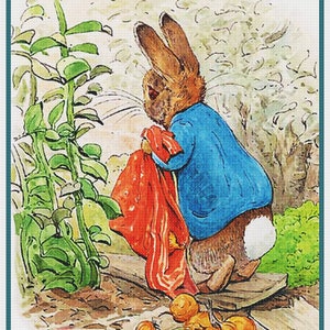 GRÁFICO DIGITAL Peter Rabbit Drops the Onions de Beatrix Potter Gráfico / Patrón de punto de cruz contado Orenco Originals