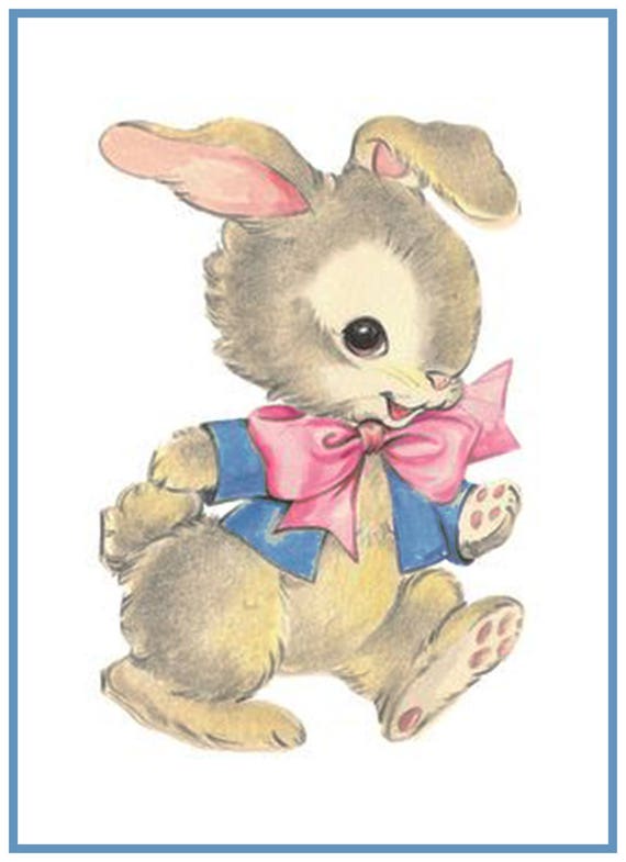 Orenco Originals Vintage Child Hugging Baby Bunny Easter Counted Cross Stitch Pattern