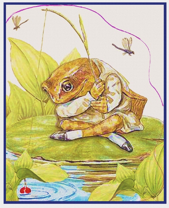 DIGITAL DOWNLOAD Jeremy Fisher Frog Fishing by Beatrix Potter