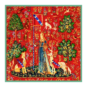 Digital DOWNLOAD Medieval The Lady and The Unicorn TOUCH Panel Orenco Originals Counted Cross Stitch Chart / Pattern