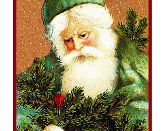 Digital DOWNLOAD Vintage Father Christmas Santa Claus Green Cap Orenco Originals Counted Cross Stitch Chart / Pattern