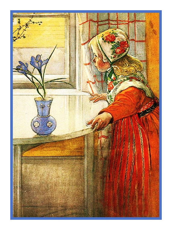 Scandinavian Carl Larsson Lillanna Crocus Counted Cross Stitch Chart Pattern