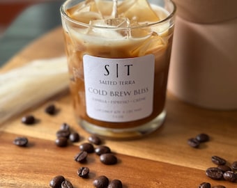 Cold Brew Bliss Candle: Handmade Coconut Soy Wax Iced Latte