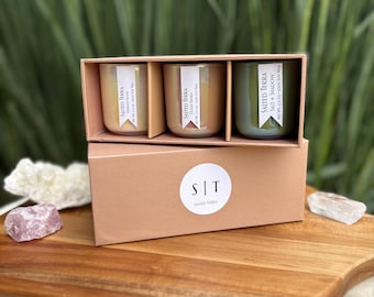 Coastal Soy Candle Gift Set: Siren's Song - Emerald Agave, Salt + Shadow, Ocean Shores