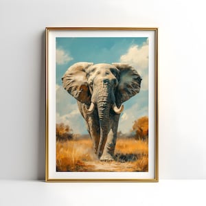 African Elephant Print: Safari Animal Wall Art (Digital Download)