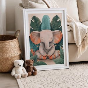 Elephant Nursery Print: Baby Safari Jungle Animal Art (Digital Download)