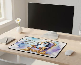 Chill Manifesting Millions Desk Mat - Penguin Office Decor