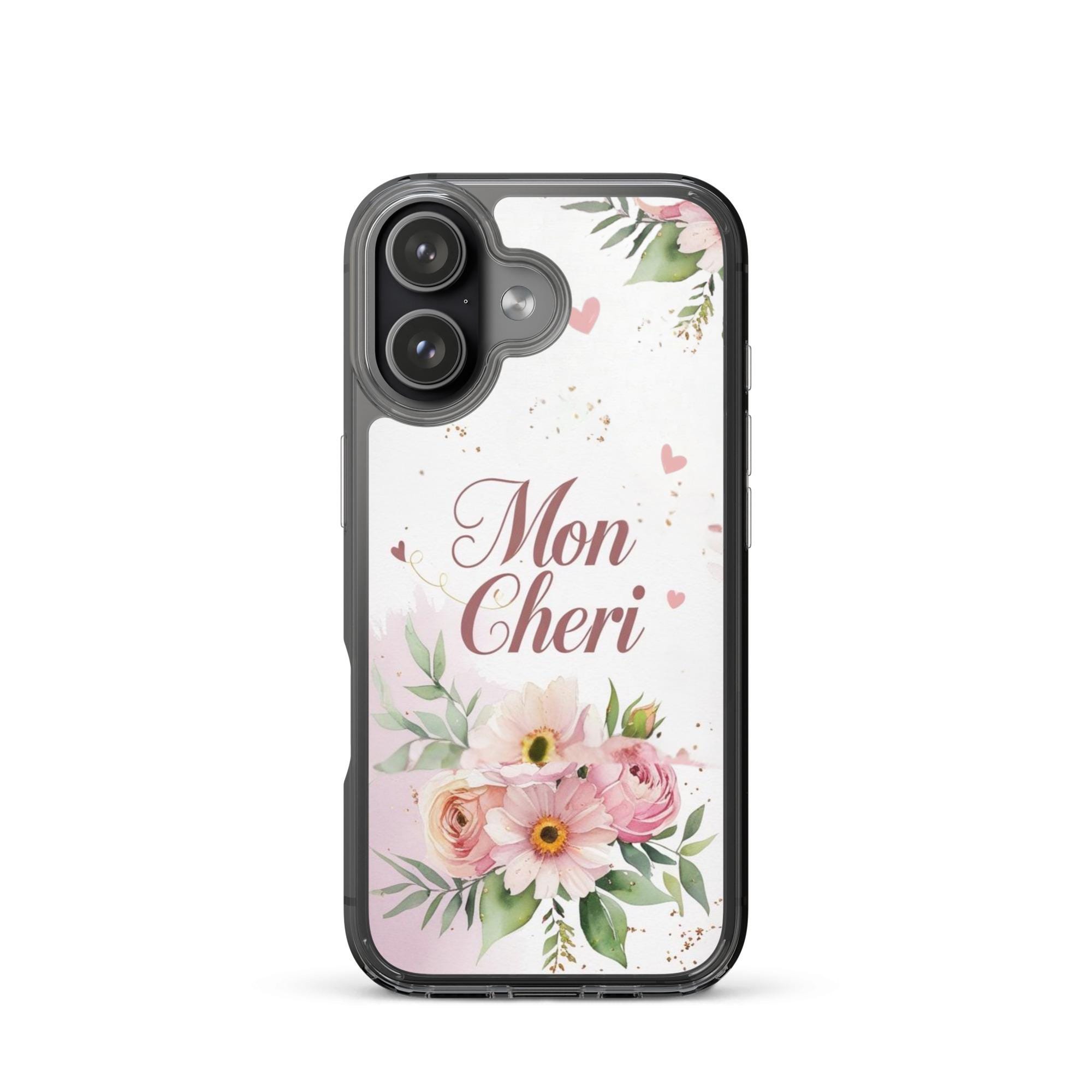 Mon Chri Floral iPhone Clear Case, French Love Design Mon Chri Floral iPhone Clear Case, French Love Design