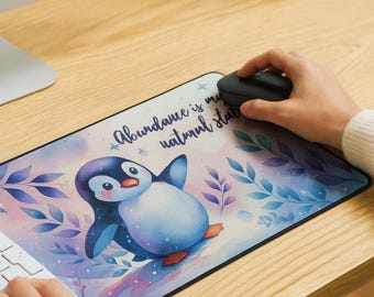 Abundance Penguin Heart Love Desk Mat