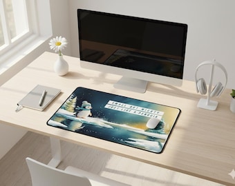 Penguin Desk Mat: Winter Office Decor, Workspace Accessory