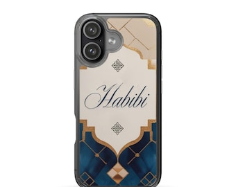 Habibi iPhone Clear Case, Transparent Protective Phone Cover, Arabic Love Design, Gift