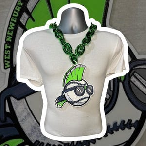 Oversized Logo Fan Metallic Chains! Custom 3D Personalized Sports Team School Business. BULK orders MVP Hype Homerun Turnover Fantasy League