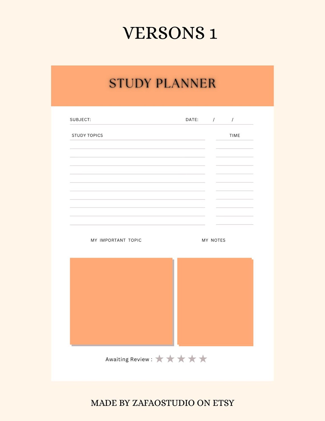 Fillable & Printable Study Planner PDF – ZIP File | A4 + Letter Size ...