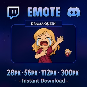 Drama Queen Emote – Crying Chibi Girl Reaction Twitch Emoji