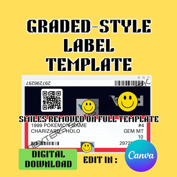 graded card slab labels Free Graded Card Label Template to Edit Online