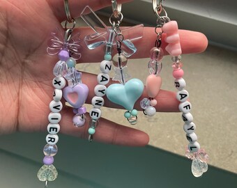 Customizable Love and Deepspace Beaded Name Keychain - Xavier , Zayne, Rafayel - Gift/Merch