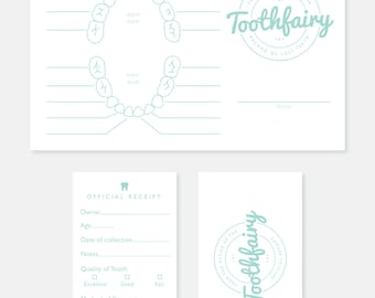 Tooth Fairy Kit | 1 Record of Lost Teeth | 20 Tooth Fairy Receipts