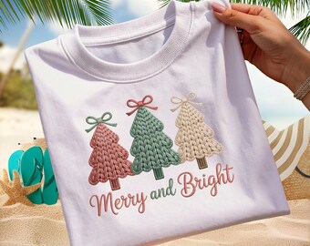 Faux Crochet Christmas Tree PNG | Knitted Look Xmas Graphic (Digital Download)