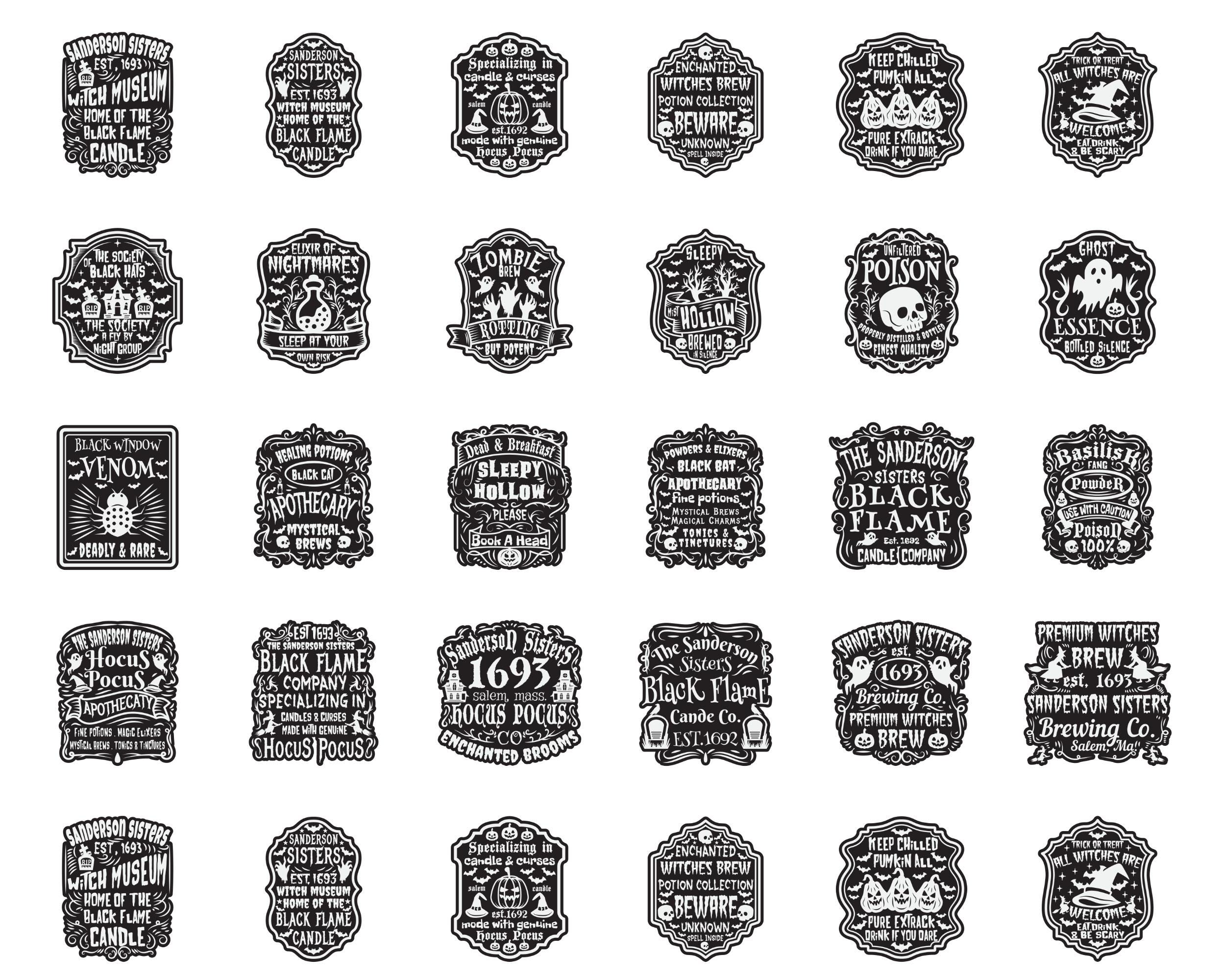 Vintage Halloween Apothecary Labels Bundle | Retro Potion Bottle ...