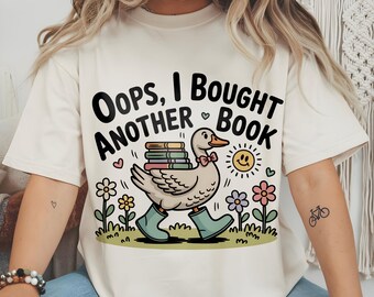 Funny Goose Teacher PNG – Retro Book Lover Design (Digital Download)