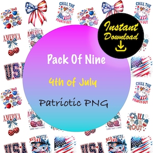 4th of July Clipart PNG Bundle, American Watercolor Independence Day Clipart, Patriotic PNG, Red White & Blue PNG, Fourth of July