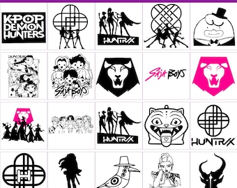 Huntrix Kpop Demon Hunters PNG, 50 Svg Layered Item, Clipart, Cricut, Digital Vector Cut Files, Svg, Png, Dxf, Eps 50 Unique Designs