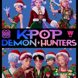 Pacchetto di Natale Kpop Cacciatori di Demoni di Huntrix, design natalizio di Huntrix Girl Saja Boys