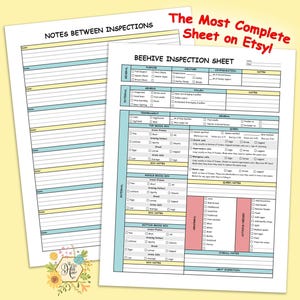 Beehive Beekeeping Apiary Inspection Sheet Worksheet Log Journal Organizer PDF Printable Downloadable Goodnotes