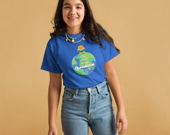 The World is My Classroom youth classic tee