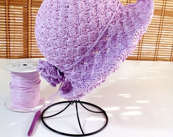 crochet straw hat, summer hat, beach hat,wide-brim hat , crochet hat pattern