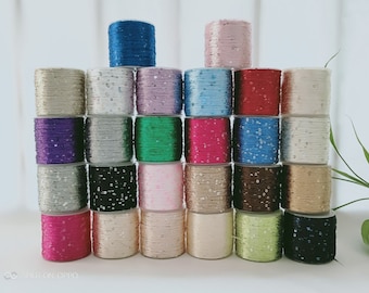 Sequined yarn, Sparkling  Yarn, Sequined thread, Accessories, Lace yarn,  Art yarn, Silvery yarn, 26colors