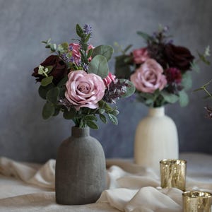 Set of 3 Bud Vase Bouquets l Mauve Mini Bouquet l Mini Centerpiece l Wedding Table Centerpiece l Bud Vase Mini Bouquet