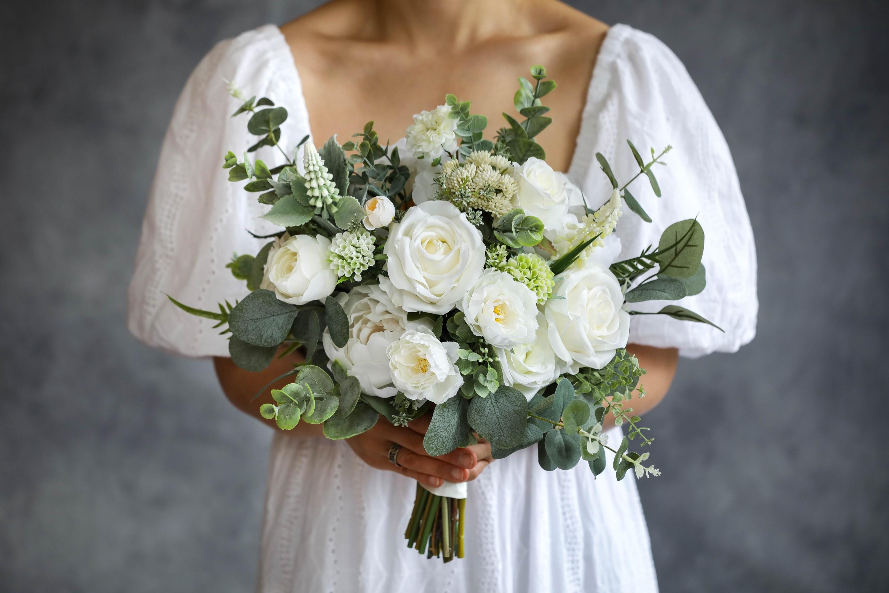 Bouquet Da Sposa Artificiale Con Rose In Seta, Romantico Per Matrimonio E Decorazione Casa, Regalo Originale