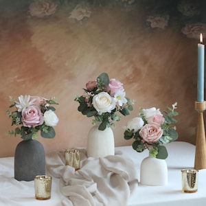 Mini Centerpiece l Wedding Table Decor l Bud Vase Mini Bouquet l blush Pink Mini Bouquet l Set of 3 Bud Vase Bouquets