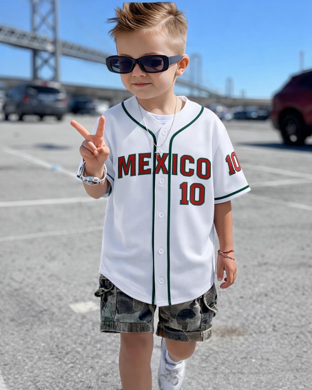 Discover Mexico Jersey, White 2026 World Baseball Classic, Limited Shirt Kids/Youth size, Personalized Mexico Kids Baseball Jersey 2026